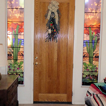 Installed stained glass door films I've done