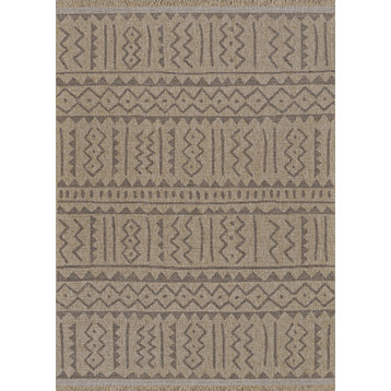 Couristan Naturalistic Moroccan Outdoor Rug, Natural-Brown, 5'3" X 7'6"