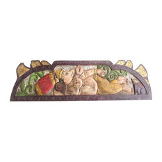 Mogulinterior - Consigned Wall Hanging Vintage Carved Ganapati relaxing Posture Headboard - Wall Sculptures