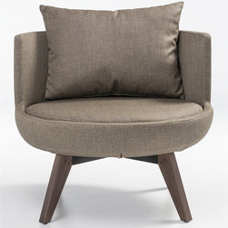 Round Lounge Chair with Wood Base by B&T Design - Armchairs And Accent Chairs
