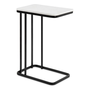Credele Metal Accent C-Table, White