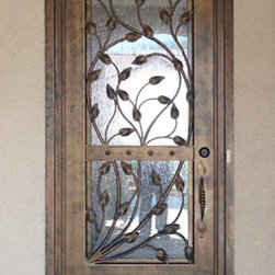 Crescente - Front Iron and Glass Entry Door - Front Doors