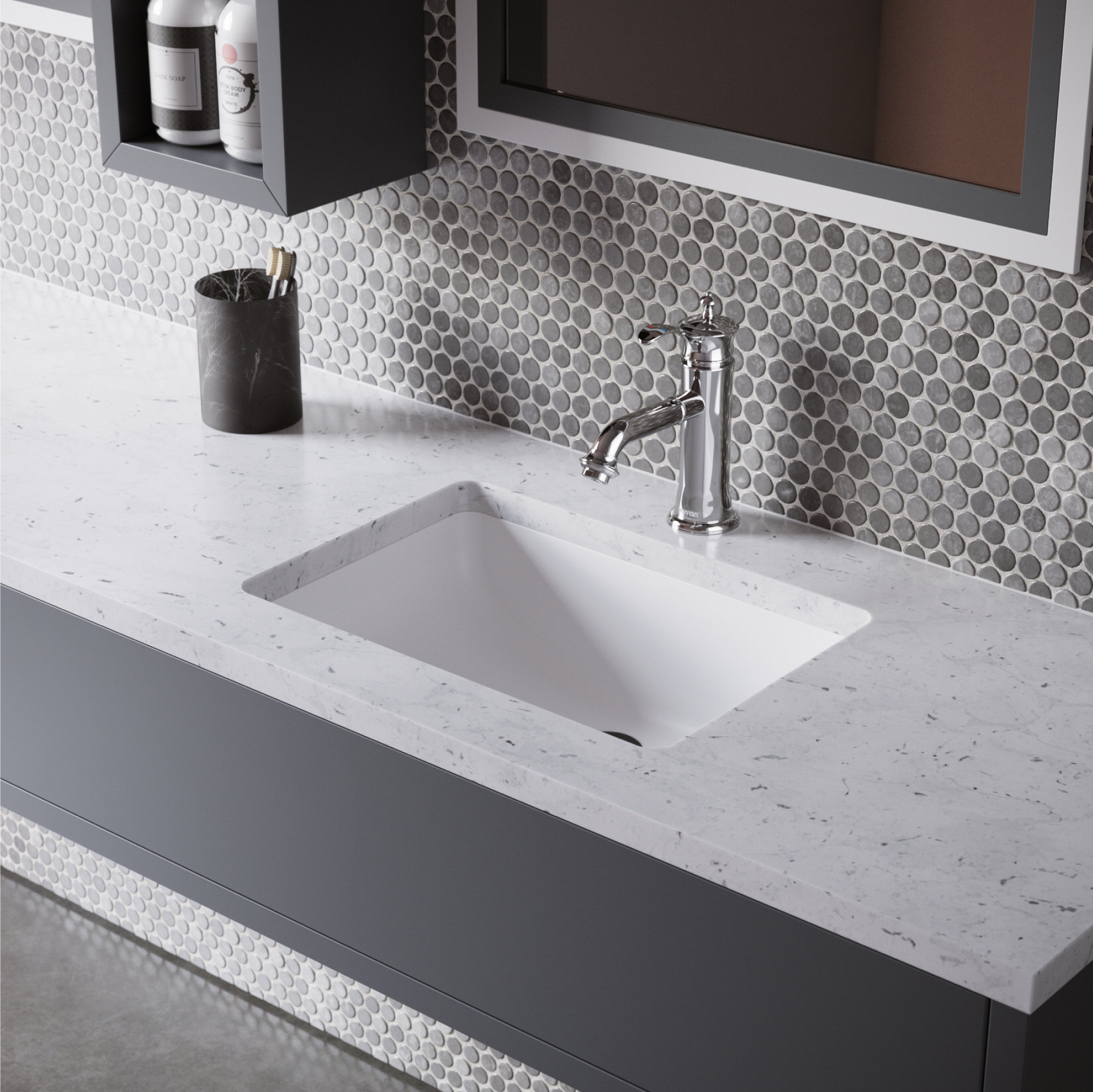 Karran 1-Handle 1-Hole Bathroom Faucet With Pop-up Drain, Chrome