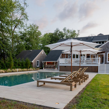 Rumson NJ: Inground Pool, Deck, Outdoor Kitchen, Outdoor Shower, Landscape, Shed