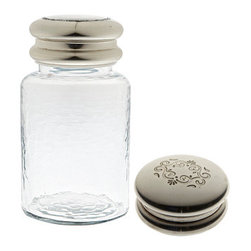 Porto Vintage Style Vanity Jar with Silver Lid - Bathroom Accessories