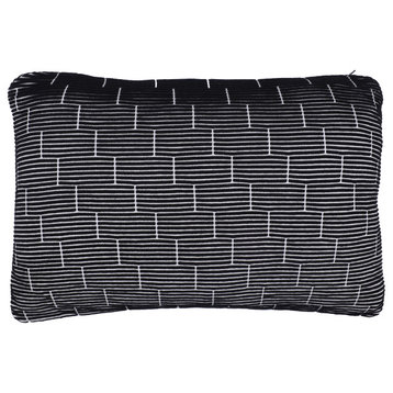 16x24 Cushion, Throw Pillow Black Pattern