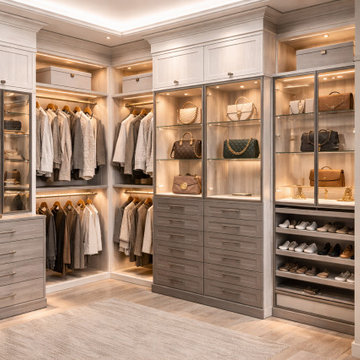 Luxury Walk-In Closet Room Design with Custom Cabinetry | Texas