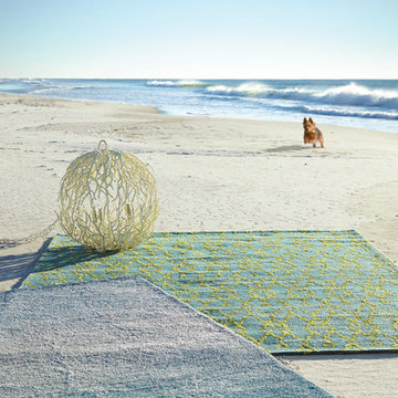 Kevin O'Brien Gave Rectangle Hand Tufted Rugs, Ocean Blue