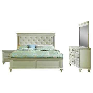 Homelegance Celandine 3-Piece Platform Bedroom Set With Upholstered Headboard