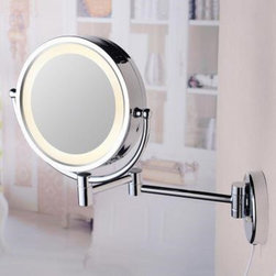 8 Inch Chrome Two Sides Wall Mounted LED Bathroom Make Up Mirrors MB007 - Bathroom Mirrors
