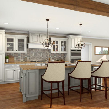 3D rendering - Kitchen layout