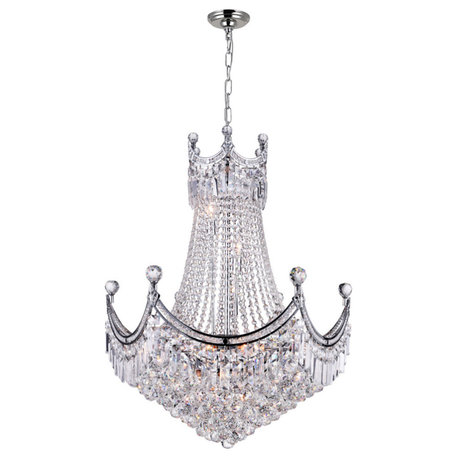 Amanda 15 Light Down Chandelier With Chrome Finish