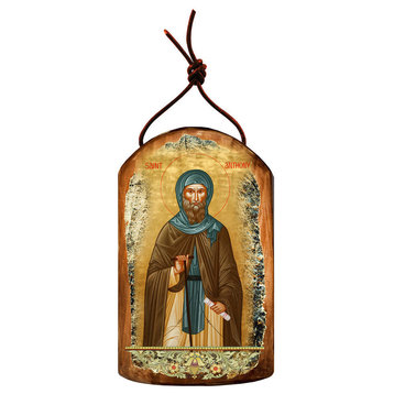 Icon Saint Anthony Wooden Ornament