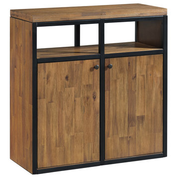 Alaterre Furniture Lloyd 31"W Natural Wood Shoe Storage Cabinet