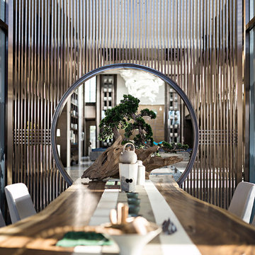 Stainless Steel Room Divider, Living Room Divider, Titanium Gold Brushed Screen