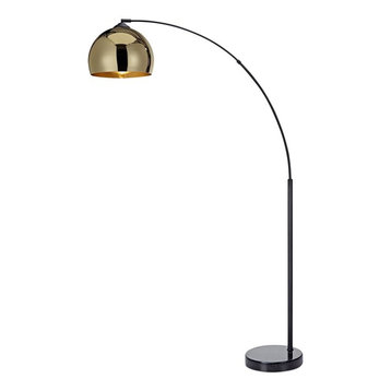 Arquer Floor Lamp, Gold and Black