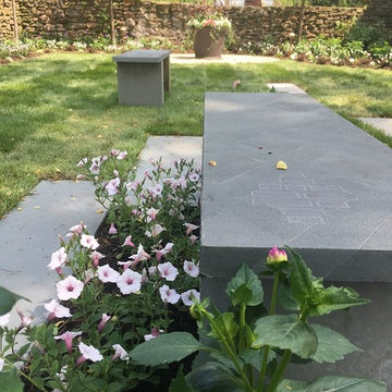 Bluestone Bench & Pavers in the "Secret Garden"