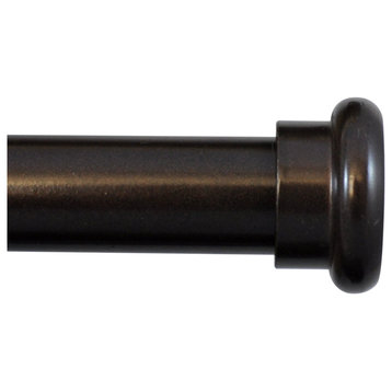 Classic Forged Iron Button Curtain Rod, Bronze, 48"-84"