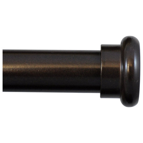 Classic Forged Iron Button Curtain Rod, Bronze, 84"-120