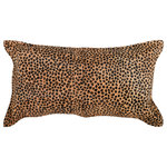 Classic Home - Leopard 100% Cow Hide 14x 26 Throw Pillow in Animal Print by Kosas Home - Combining a bold leopard print with genuine cowhide, this pillow offers an exotic effect that suits any style from traditional to modern. Authentic hair on hide infuses a dynamic textural element. Available in two shapes.Pillow Fluff Technique: Hold pillow at its edges. Push in pillow towards its center and pull out pillow toward its edges. Repeat the inward-outward movement until pillow feels plump at center.