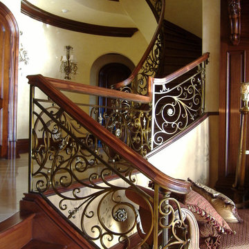 37_Captivating & Elegant Mahogany & Bronze Finish Staircase, Rockville, MD 20854