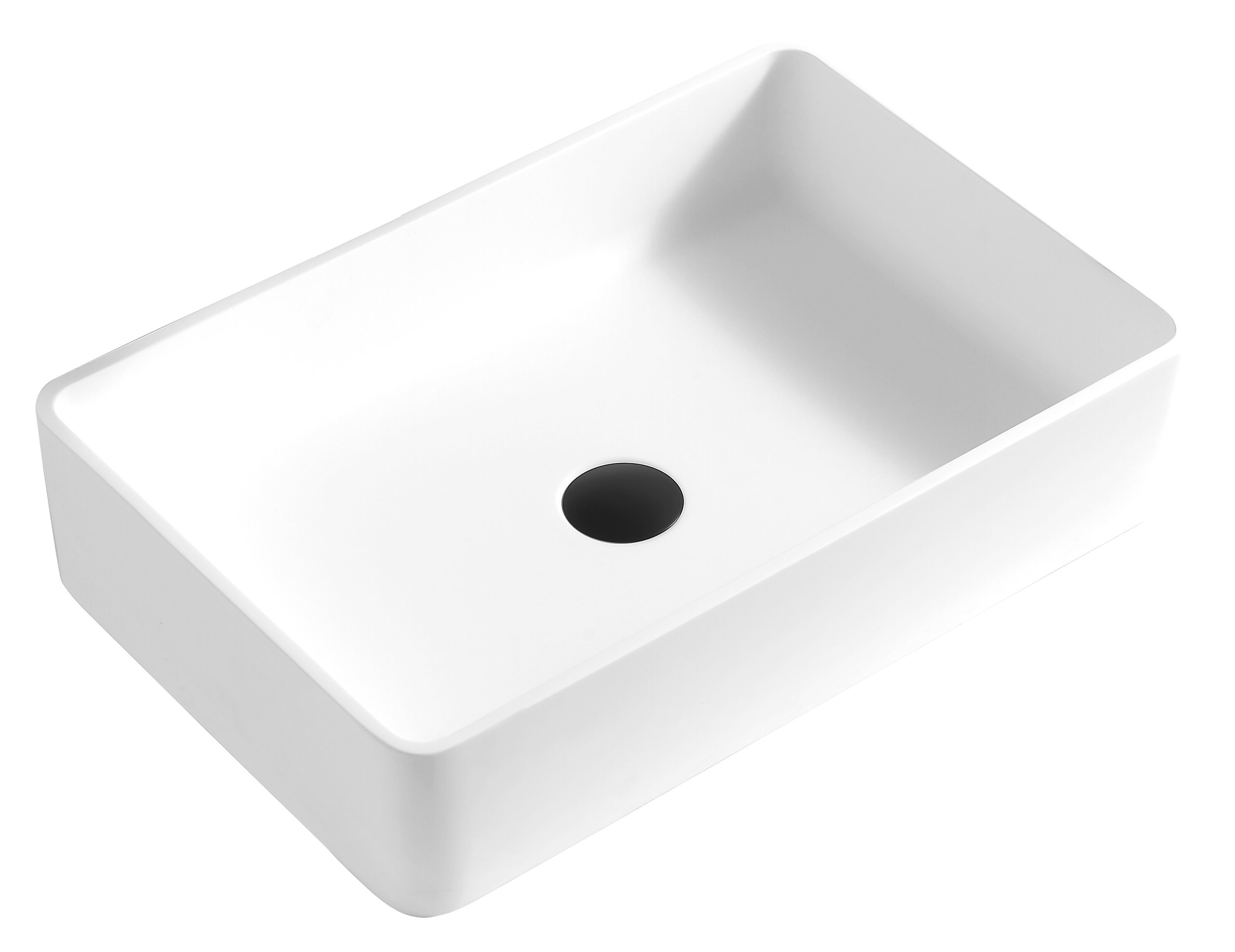 Karran White Acrylic 21" Rectangular Vessel Sink and Faucet Kit, Stainless Steel