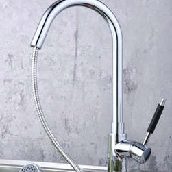 Contemporary Solid Brass Pull Down Kitchen Tap (Chrome Finish)T0784-2 - Kitchen Faucets