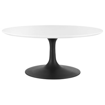 Lippa 36" Round Coffee Table, Black White