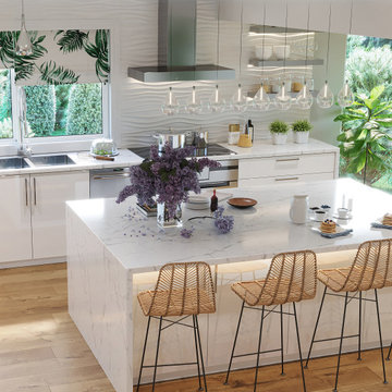 Fresh White Grey Contemporary Kitchen