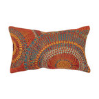 Liora Manne Marina Circles Indoor/Outdoor Pillow, Saffron, 12" X 18"