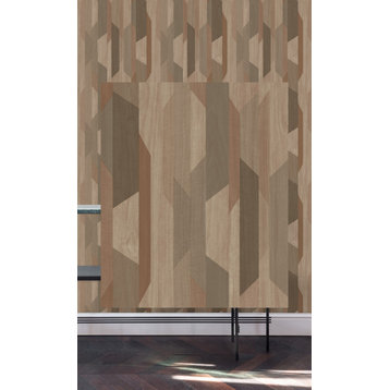 Retro Geometric Wallpaper, Brown, Double Roll