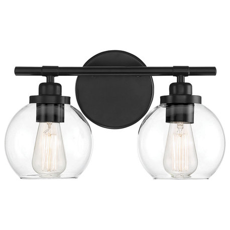 Carson Matte Black, 2-Light Bath