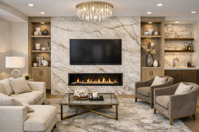 Trendy living room photo in Orange County