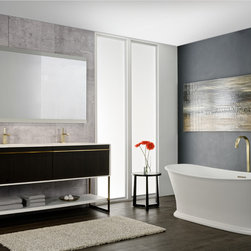Deco Collection - 60''  Floor-mounted vanity in Torrefied Eucalyptus - Bathroom Vanities And Sink Consoles