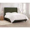 Williams Full Nail Button Tufted Wingback Bed, Velvet Loden