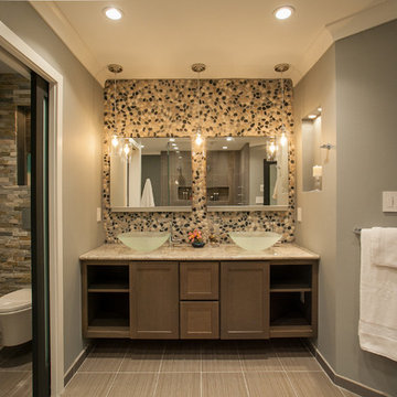 An Award Winning Oasis Master Bathroom Styled in Stone in Chantilly VA