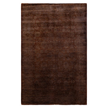 Fine Vibrance, One-of-a-Kind Hand-Knotted Area Rug Brown, 4' 2" x 6' 6"