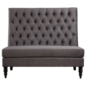 Baxton Studio Owstynn Linen Modern Banquette Bench Transitional