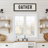 Wood Gather Sign, Hand-painted Farmhouse Sign, 12x36, Black Frame