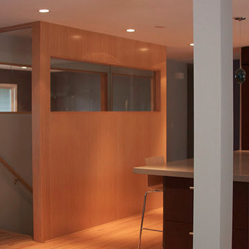 Central hall and staircase become a design element in this remodel.