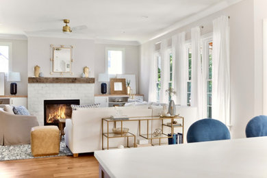 Living room - contemporary living room idea in Raleigh