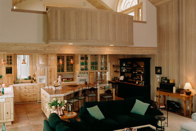 Family room - coastal family room idea in Seattle