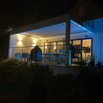Louvered Roof Pergola With Led Lights In Falls Church, VA
