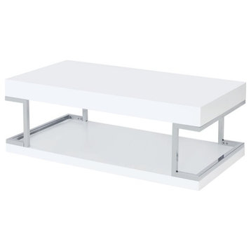 Pemberly Row Coffee Table in White High Gloss