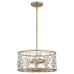 Quoizel - Quoizel MDL1716VG Three Light Semi-Flush Mount, Vintage Gold Finish - A balance of metal and crystal come together in a vision of nature with the Meadow Lane Series. The varying hues of the vintage gold finish showcase the buds of shimmering crystal for a dazzling display of light. For added convenience and functionality this series can applied as a pendant or semi-flush mount. Bulbs Not Included, Number of Bulbs: 3, Max Wattage: 100.00, Bulb Type: n/a, Power Source: Hardwired