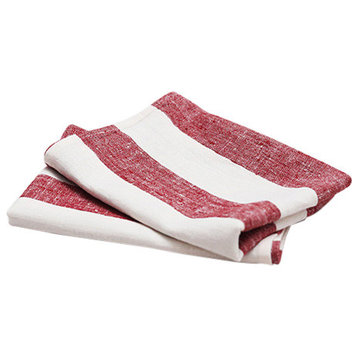 Cherry Linen Tea Towels Philippe, Set of 2, 19"x26"