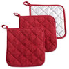 DII Barn Red Terry Pot Holder, Set of 3