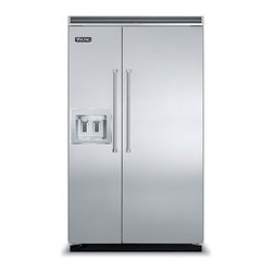 Viking 48" Built-in Side By Side Refrigerator, Stainless Steel | VCSB5482DSS - Refrigerators