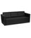 Hercules Trinity Series Black Leather Sofa with Stainless Steel Base