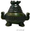 Chinese Oriental Stone Carved Round Incense Container